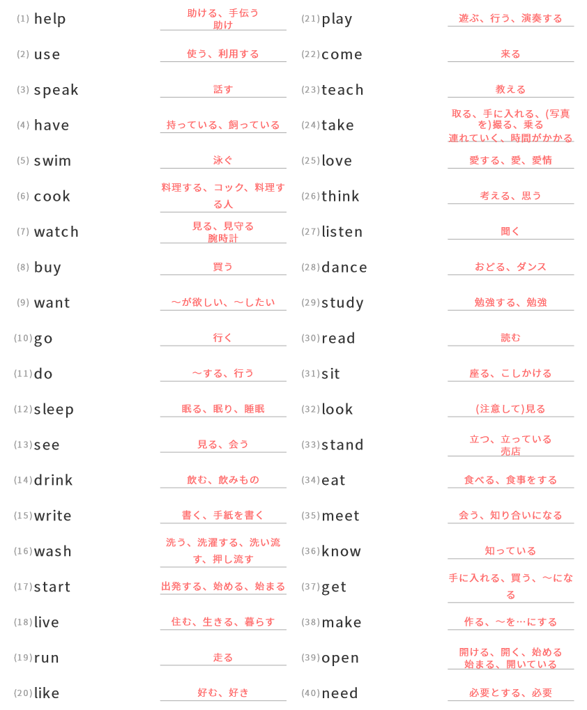 英検5級 1 ランダム 英単語 まなび365 無料 英検対策 英単語練習プリント